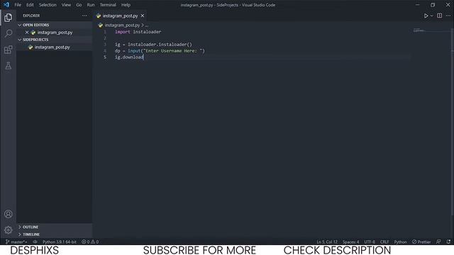 Instagram Picture Downloader In Python with 4 lines of Code | Easy Tutorials смотреть онлайн