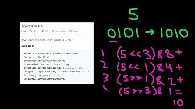 Leetcode Reverse Bits | Python смотреть онлайн