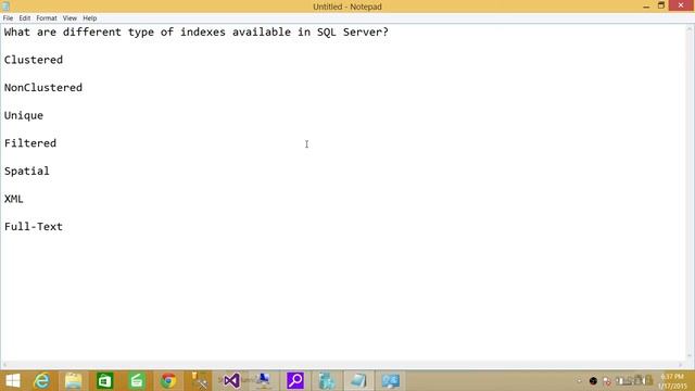 What are different type of indexes available in SQL Server | SQL Server Interview Questions смотреть онлайн