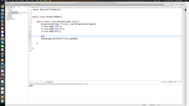 Java: ArrayLists смотреть онлайн