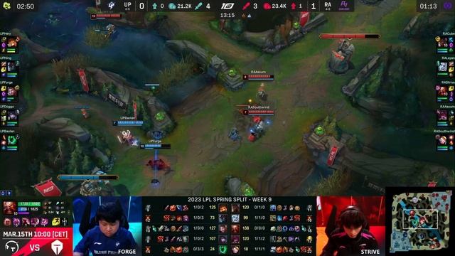 RA vs UP - Game 2 | Week 9 Day 2 LPL Spring 2023 | Rare Atom vs Ultra Prime G2 смотреть онлайн