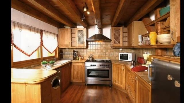 Кухня шале. Дерево в интерьере. Дизайн кухни. Kitchen Design Shale смотреть онлайн