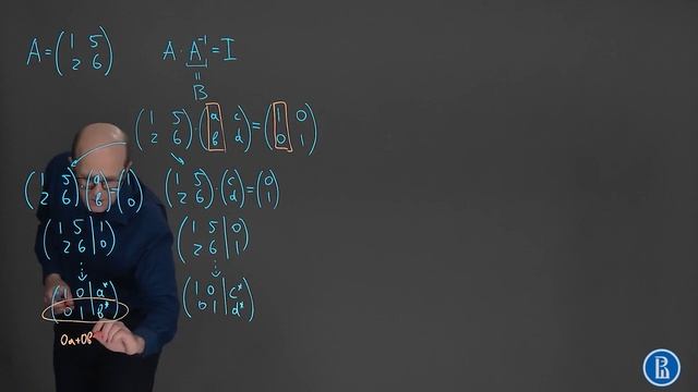 Линал 3.5. Нахождение обратной матрицы методом Гаусса смотреть онлайн