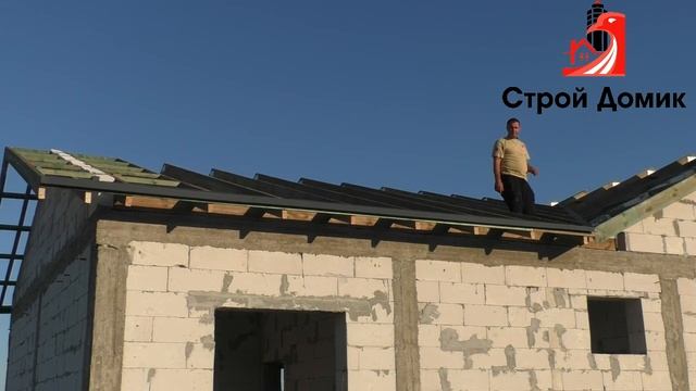 Кровля дома, пирог холодного чердака- Дом из газобетона. Крым. Феодосия. смотреть онлайн