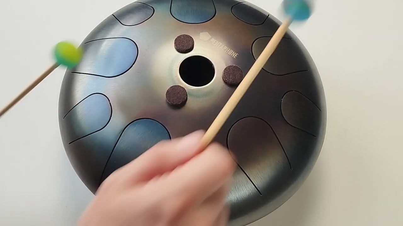 Двусторонний глюкофон PENTAPHONE 30 см, 11+10 лепестков Celtic Minor / Lydian, художественный обжиг