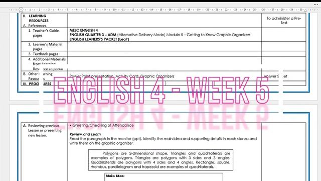 MELC-BASED DLL | THIRD QUARTER | ENGLISH 4 AND SCIENCE 4 | WEEK 5 смотреть онлайн