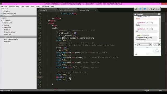 PHP Print Statements, Operators and Control Structures By Tutoslive смотреть онлайн