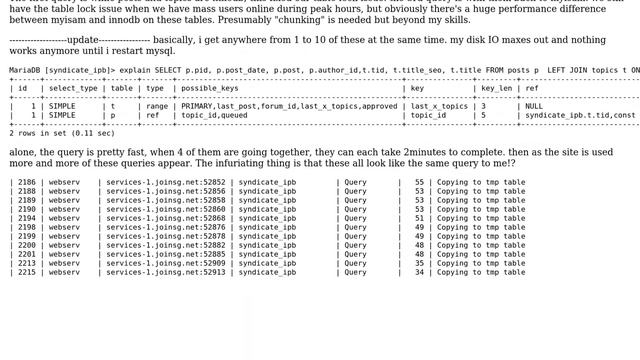 Invision Power Board 3.4.6 - mysql locks during query with pending updates (2 Solutions!!) смотреть онлайн