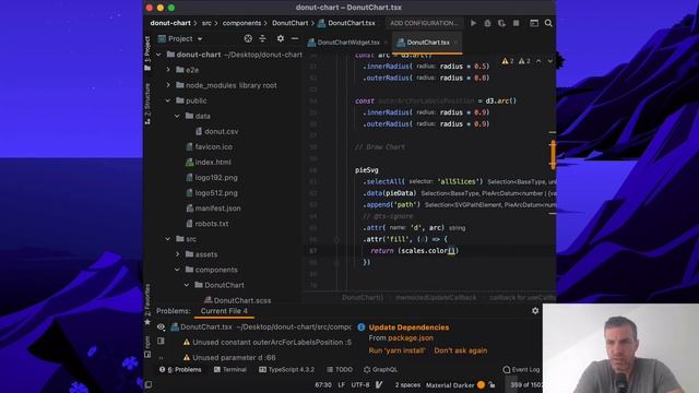 Integrate a Donut Pie Chart With Polylines and Labels Utilizing d3js, Reactjs, and TypeScript. смотреть онлайн