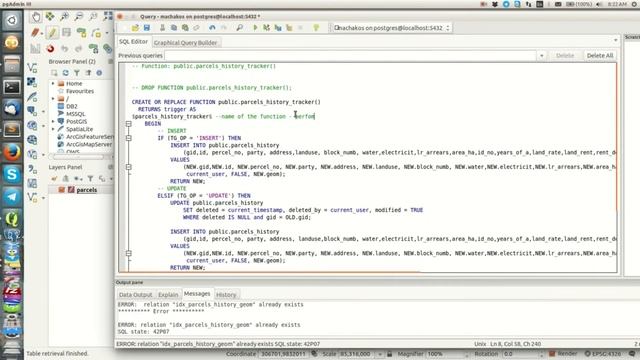 PostGIS Databases: Tracking record history using triggers смотреть онлайн