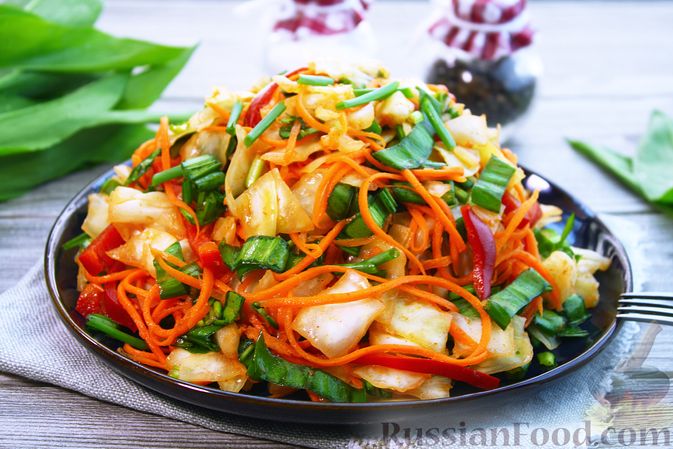 Овощной салат в праздничном исполнении
КАПУСТНЫЙ САЛАТ ПО-КОРЕЙСКИ