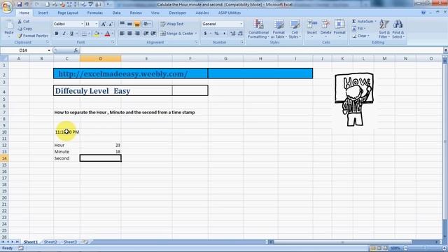 MS Excel : Hour Minute Second Formula In Excel смотреть онлайн
