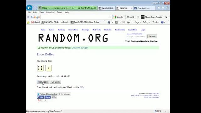 Dice Roll Game 11 17 15 смотреть онлайн