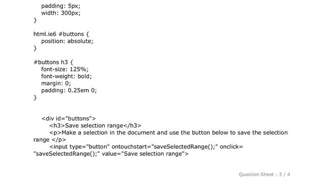 HTML : How can I save and restore Selection range in javascript? смотреть онлайн
