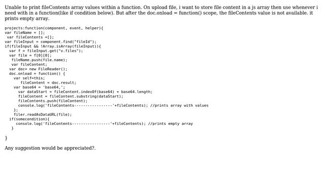 Salesforce: Lightning attachment - Javascript Array push Scope issue смотреть онлайн