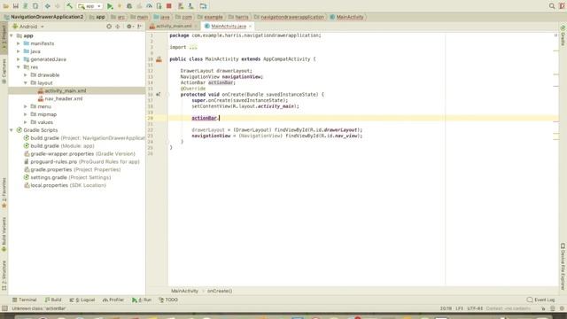 How to Create Navigation Drawer in AndroidStudio Part 2 смотреть онлайн