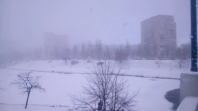 #Киев, #22_01_2022 Сильный #снегопад. Сугробы за 5 минут. смотреть онлайн