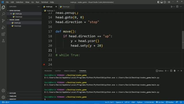 34. Python pro pokročilé - Tvoříme hadí hlavu a začínáme řešit pohyb смотреть онлайн