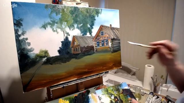 ? ХуДоЖнИкИ Картина маслом / Пейзаж / Моя Деревенька / Александр Григорьев смотреть онлайн