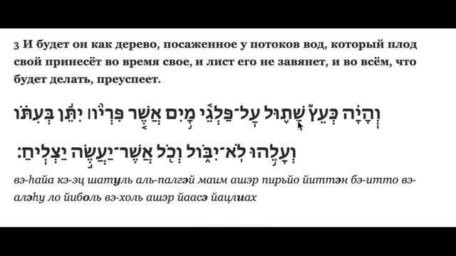 Псалом 1. Перевод с древнееврейского подлинника. Разбор текста. смотреть онлайн