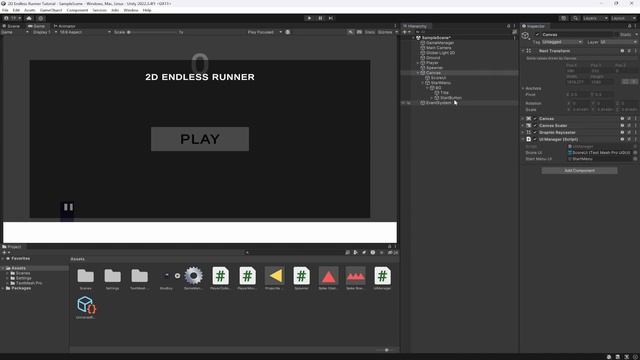 Game Loop & UI - Build a 2D Endless Runner in Unity - 2D Tutorial Series #5 смотреть онлайн