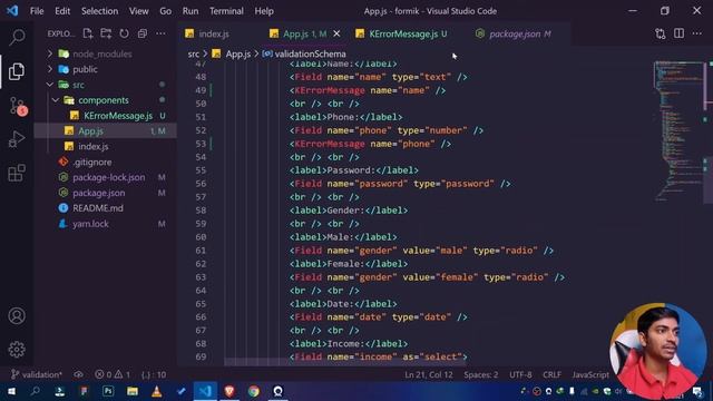 Formik validation react using YUP | Yup Formik Hindi Tutorial смотреть онлайн