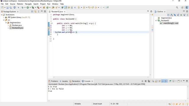 Boolean True and False in Java Programming смотреть онлайн
