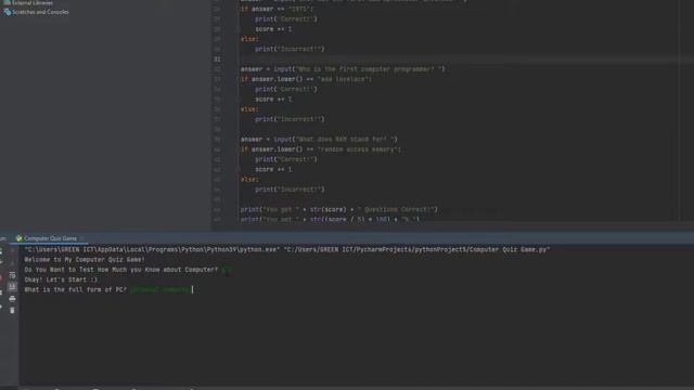 Computer Quiz Game Built With Python || Code in Place 2021 Final Project by Ahnaf Abid смотреть онлайн