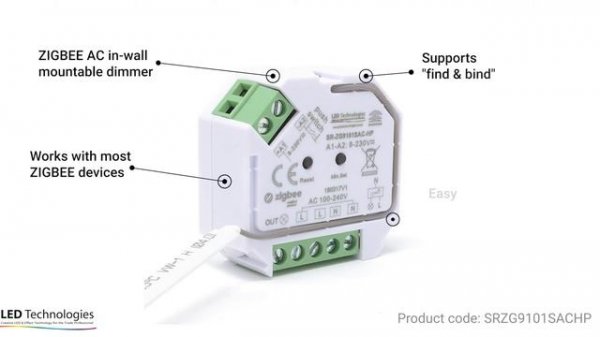 Sunricher ZIGBEE In-Wall Mountable AC Phase Cut Dimmer