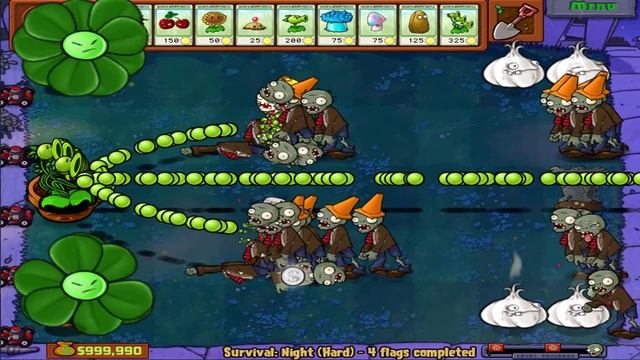 Plants vs Zombies Minigames Zombotany 2 - 1 Threepeater vs Gargantuar смотреть онлайн