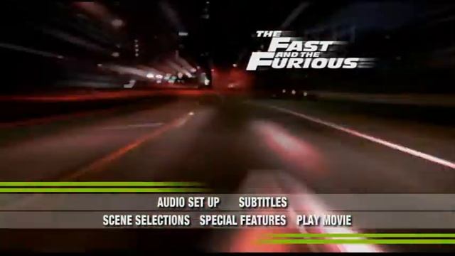 FAST AND FURIOUS 1 DVD Main Menu смотреть онлайн