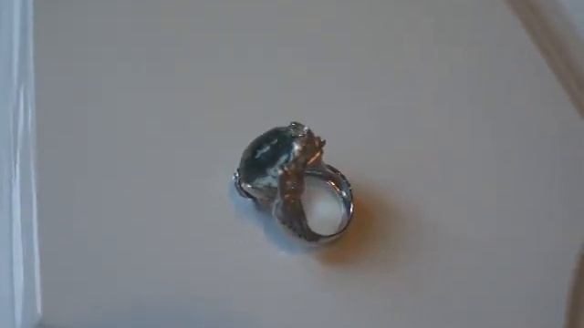 Кольцо на морскую тему с русалкой и крупным аквамарином смотреть онлайн