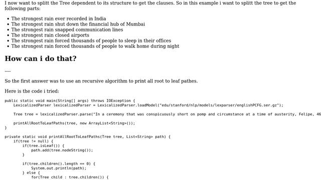 Stanford NLP Parser. How to splitt the Tree? смотреть онлайн