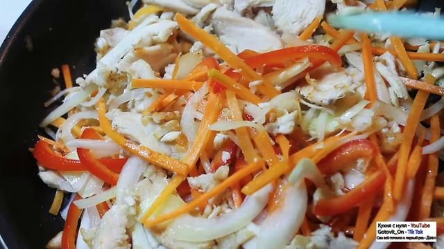 Удон с курицей и овощами. Просто и вкусно смотреть онлайн