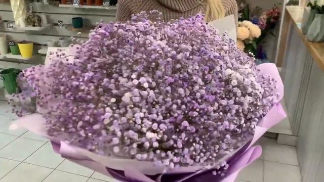 Букет из сиреневой гипсофилы смотреть онлайн