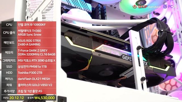우리가 기대했던 그 RGB | i9 10900KF + RTX 3090 + darkFlash DLX21 MESH + 써멀테이크 TH360 Snow [샵다나와 조립컴퓨터] смотреть онлайн