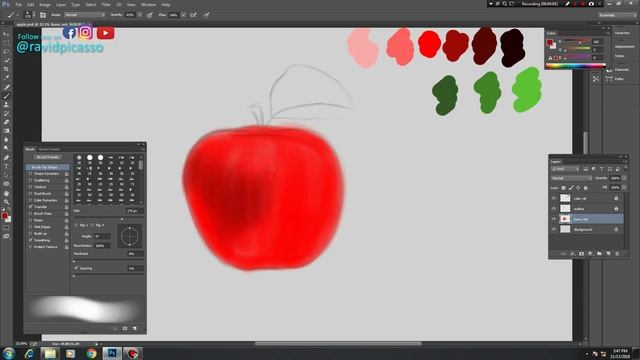 digital painting of apple in Photoshop | digital art | ravidpicasso смотреть онлайн