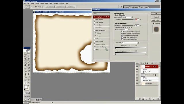 Уроки photoshop.2 урок.Жжёная бумага и текст по кривой смотреть онлайн
