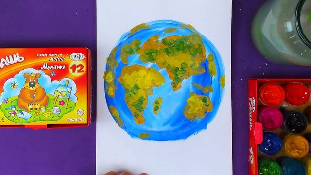 Как нарисовать Планету ЗЕМЛЯ - рисуем на День Космонавтики смотреть онлайн