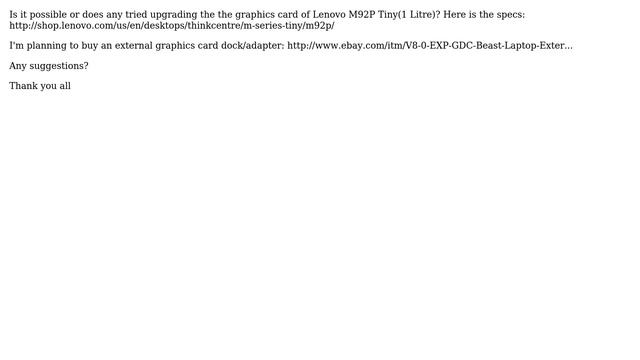 Lenovo M92P tiny PC Graphics Card Upgrade смотреть онлайн