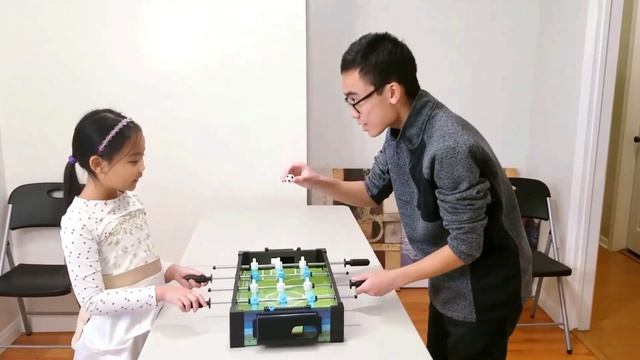 Table Top Light-up FOOSBALL - 8-Bit Games - Unboxing And Playing FOOSBALL With Liem And Cattien!!!