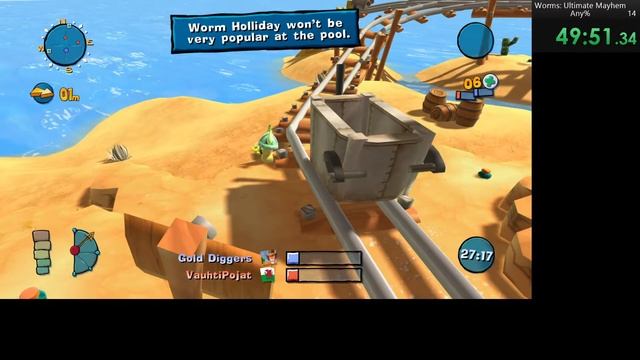 Worms: Ultimate Mayhem All missions Speedrun old WR 1:39:46 смотреть онлайн