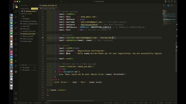 Creating a Contact Form with PHP Mailer: Easy Steps for Successful Registration! | PHP | VS CODE смотреть онлайн