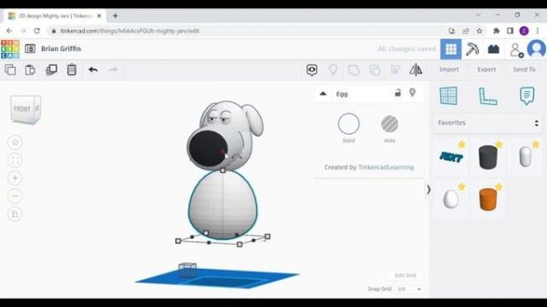 TinkerCAD - Tutorial for Beginners - How to 3D Design Brian Griffin from Family Guy
