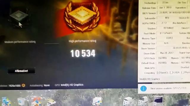 Intel Pentium G3220 With Haswell GT1 Graphics Running World Of Tanks Benchmark @ Minimum @ 1920x108