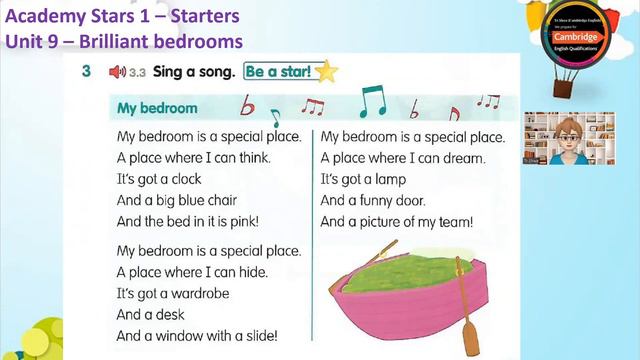 Academy Stars 1 - Starters _ Unit 9 - Brilliant bedrooms _ My bedroom - song смотреть онлайн