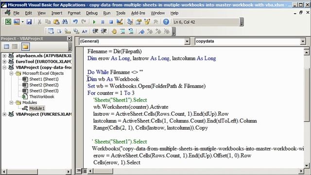 Improved vba code to copy data from multiple worksheets in multiple workbooks into master workbook смотреть онлайн