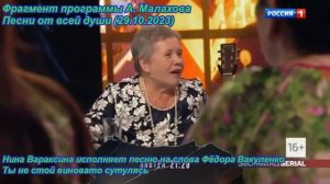 Нина Вараксина Ты не стой виновато сутулясь Сл  Ф  Вакуленко (А. Малахов Песни от всей души 29 10 2
