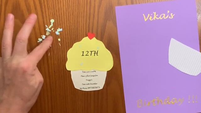 How to make birthday invitations? Приглашение на день рождения своими руками. Приглашение- кексик. смотреть онлайн