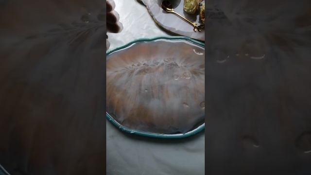 Создание подставки эпоксидной смолой в технике Resin art "Pink guartz". смотреть онлайн